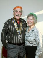 Presiden tGeoff presented Hazel Davies with a Paul Harris Fellowship Award